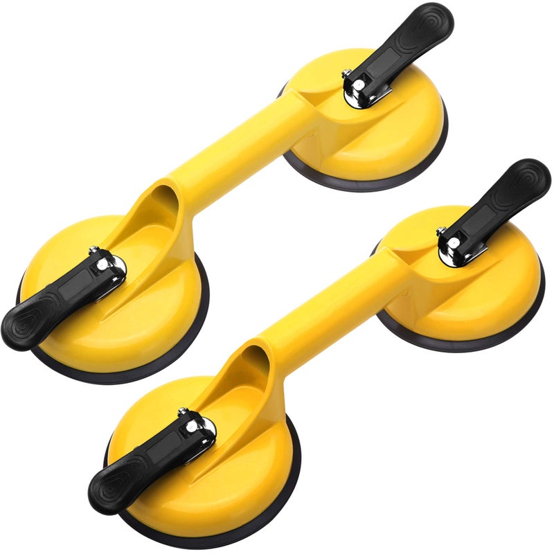 FCHO Glass Suction Cups Heavy Duty Aluminum Vacuum Plate Handle Floor Holder Hooks to Lift Large Glass/Tile Suction Cup Lifter/Moving Glasses/Pad for Lifting/Dent Puller (2 Pack) - Image 1